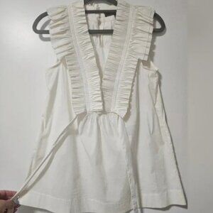 BCBG Max Azria Sleeveless blouse Cream Sleeveless Blouse with Tie Back Large